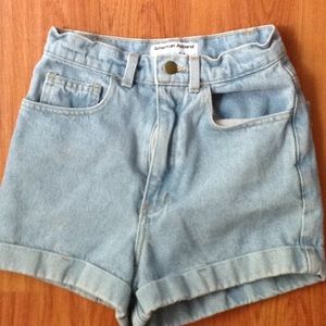 American Apparel high waist jean shorts